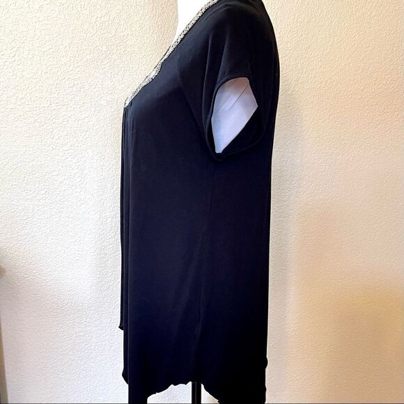 NWT White Mark Beaded Sharkbite Top U1D13 - Picture 3 of 8